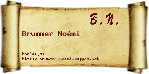 Brummer Noémi névjegykártya